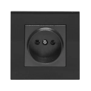 پریز برق ساده مدل آسا پلکسی مشکی (مکانیزم+قاب)